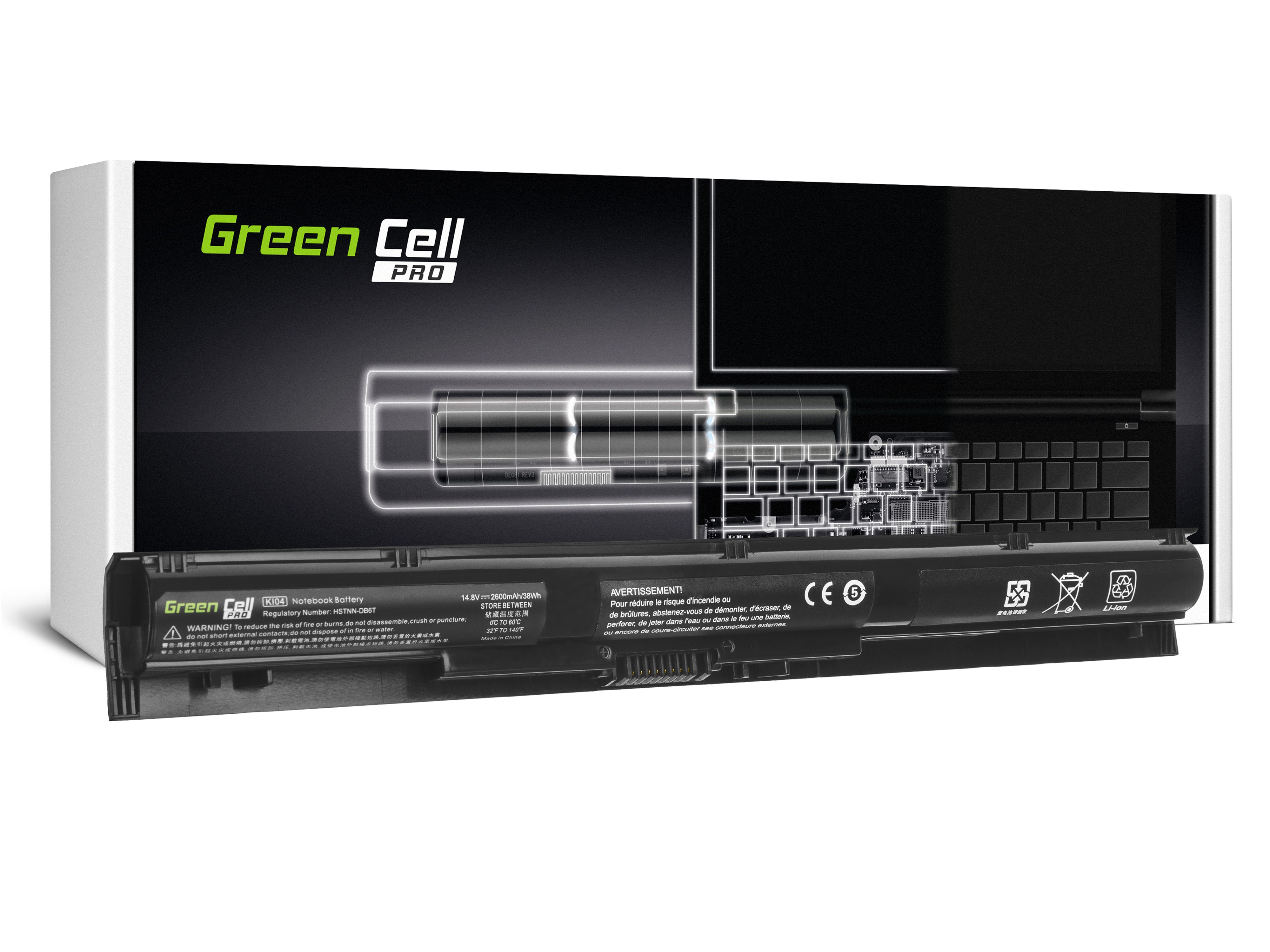 Bateria Green Cell PRO KI04 do HP Pavilion 15-AB 15-AB061NW 15-AB230NW 15-AB250NW 15-AB278NW 17-G 17-G131NW 17-G132NW
