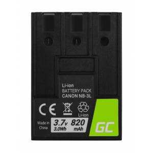 Bateria Green Cell ® NB-3L NB3L do Canon Digital IXUS II, PowerShot SD100, IXY Digital 600 3.7V 820mAh