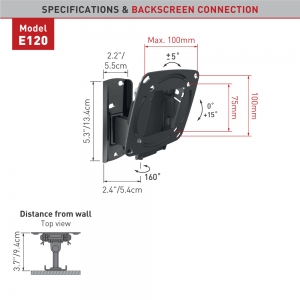 Wall mount BARKAN E120.B (13"-29")