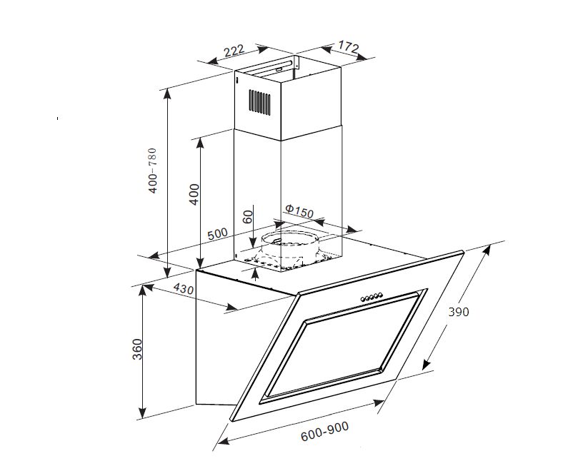 Cooker hood PKM S7-60ABTH