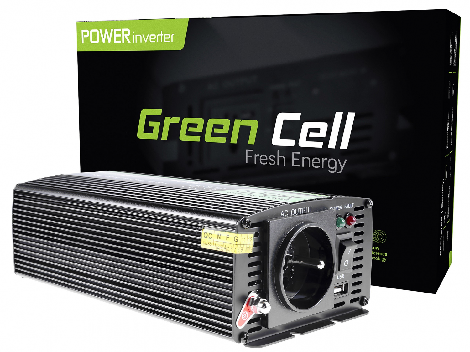 Green Cell ® Voltage Car Inverter 12V to 230V, 500W/1000W