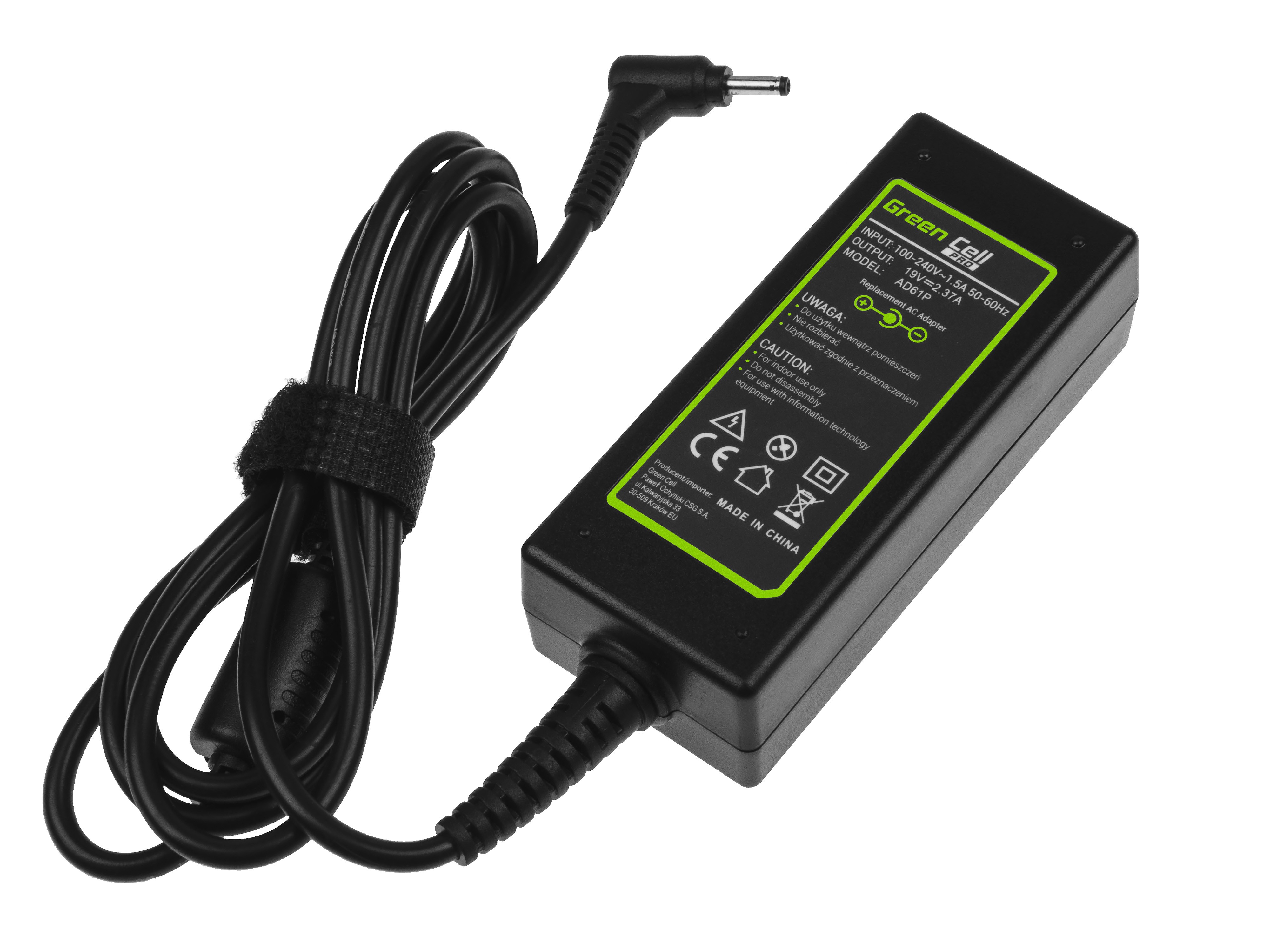 Green Cell Charger AC Adapter for Asus 45W / 19V 2.37A / 3.0-1.1mm