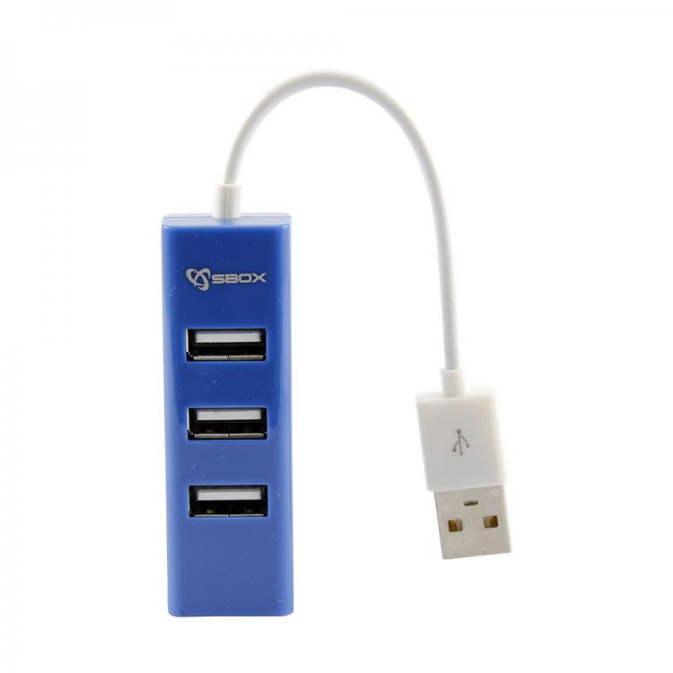 Sbox USB 4 Ports USB HUB H-204 blueberry blue