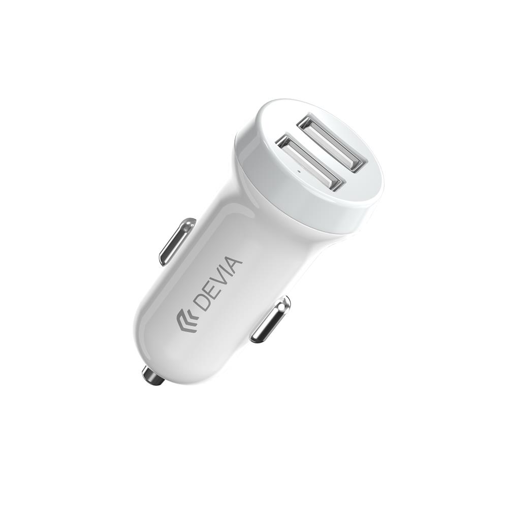 Devia Smart series car charger suit for Lightning (5V3.1A,2USB) white