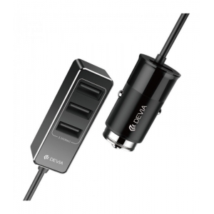 Devia Flash Series Car Charger with 4USB (5 V,2. 4 A) black