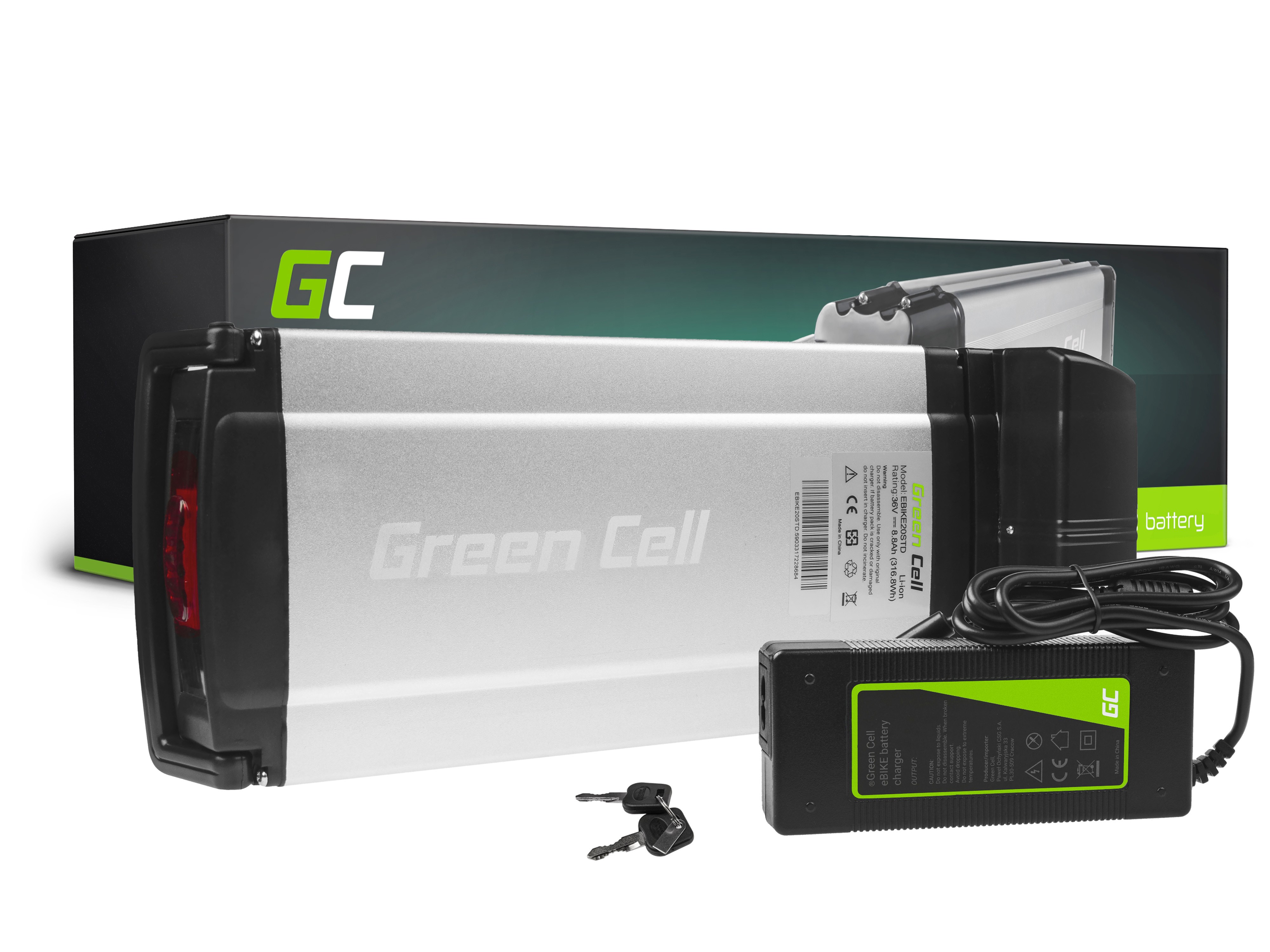 Battery Green Cell Silverfish 24V 10.4Ah 250Wh E-Bike Pedelec