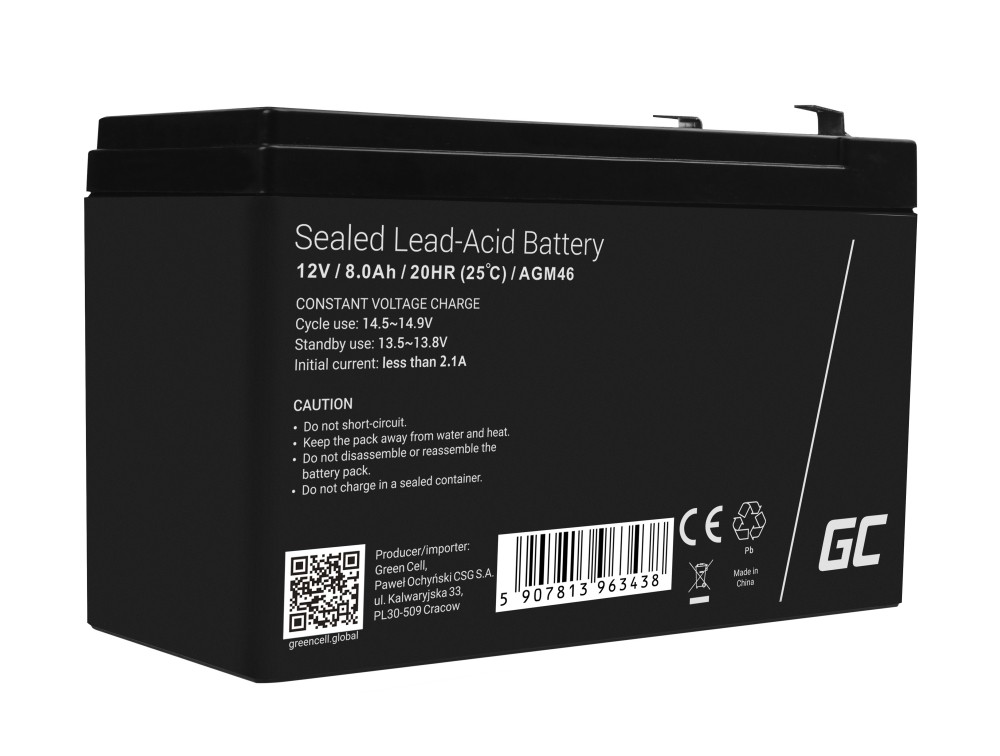 Green Cell AGM Battery 12V 8Ah