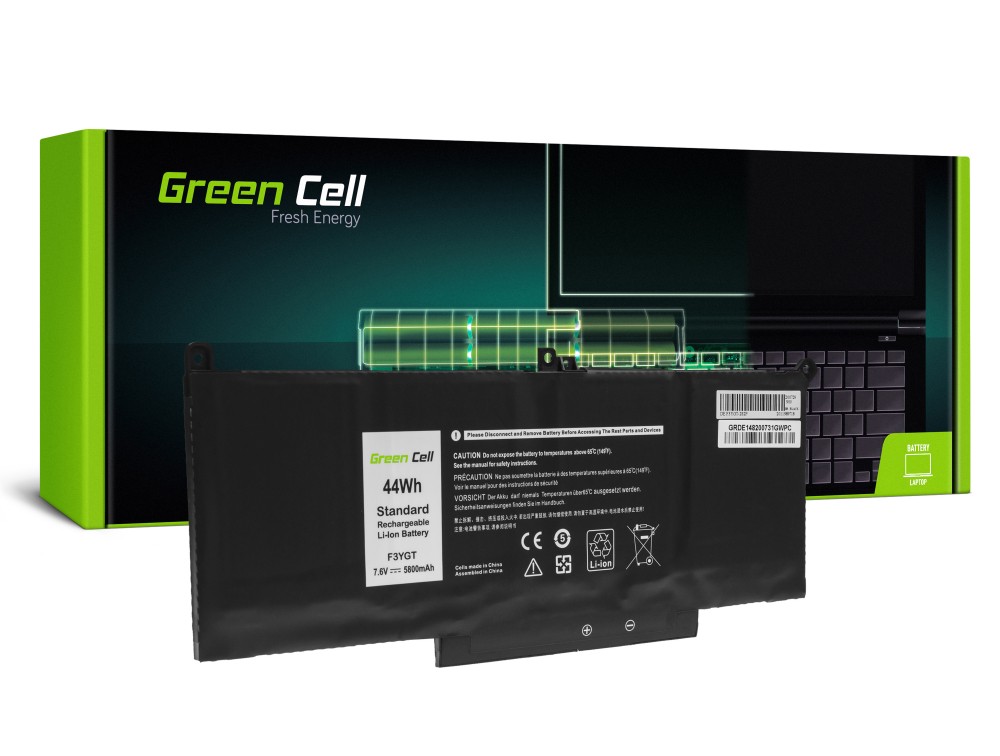 Green Cell Battery F3YGT for Dell Latitude 7280 7290 7380 7390 7480 7490