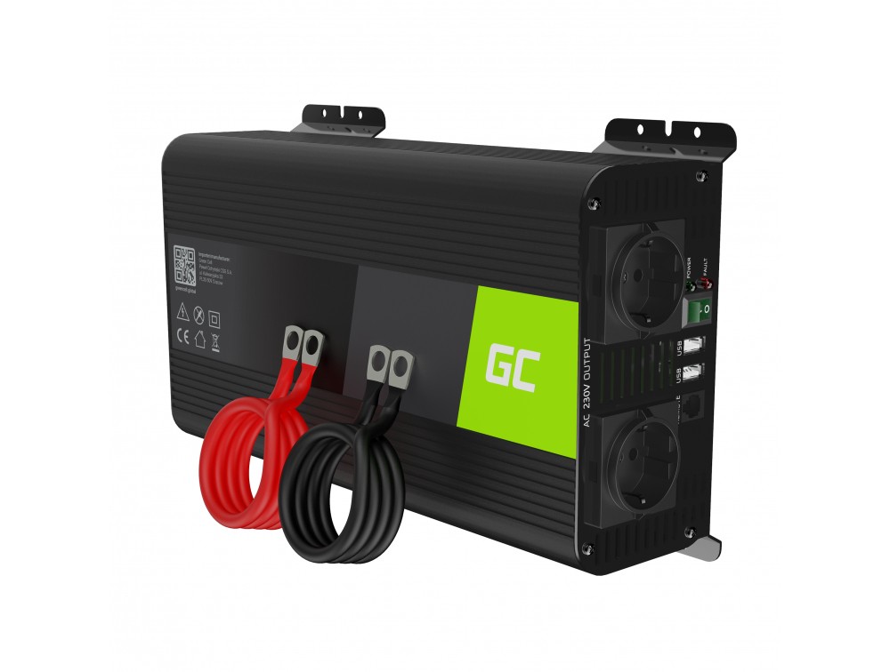 Green Cell® Car Power Inverter Converter 12V to 230V Pure sine 1000W/2000W with USB