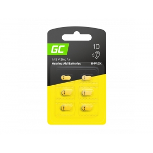6x Battery Green Cell for hearing aid Type 10 P10 PR70 ZL4 ZincAir