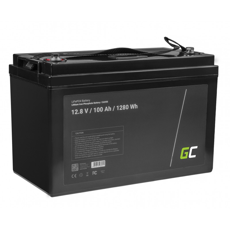 LiFePO4 battery 100Ah 12.8V 1280Wh lithium iron phosphate battery photovoltaic system camping truck