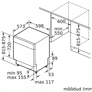 Integreeritav nõudepesumasin BOSCH SMU6ZCW00S