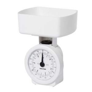 Salter 112 WHWHDR Compact Mechanical Kitchen Scales, 3kg Capacity white