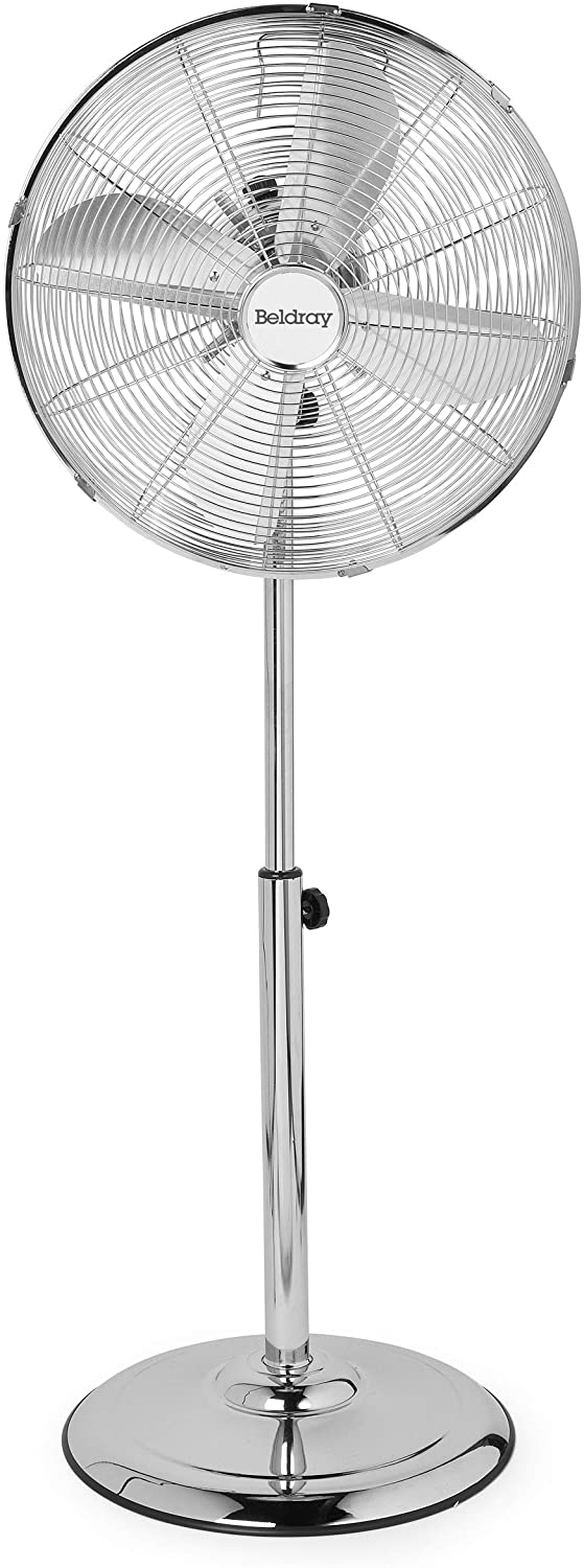 Beldray EH3263VDE chrome pedestal fan