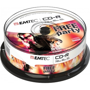 Emtec CD-R 700MB/80MIN 52x Free Party 25 pcs