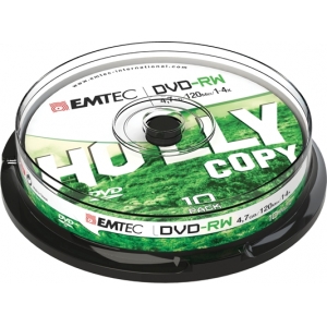 Emtec DVD-RW 4,7GB 1-4x Holly Copy 10 pcs  Cake Box
