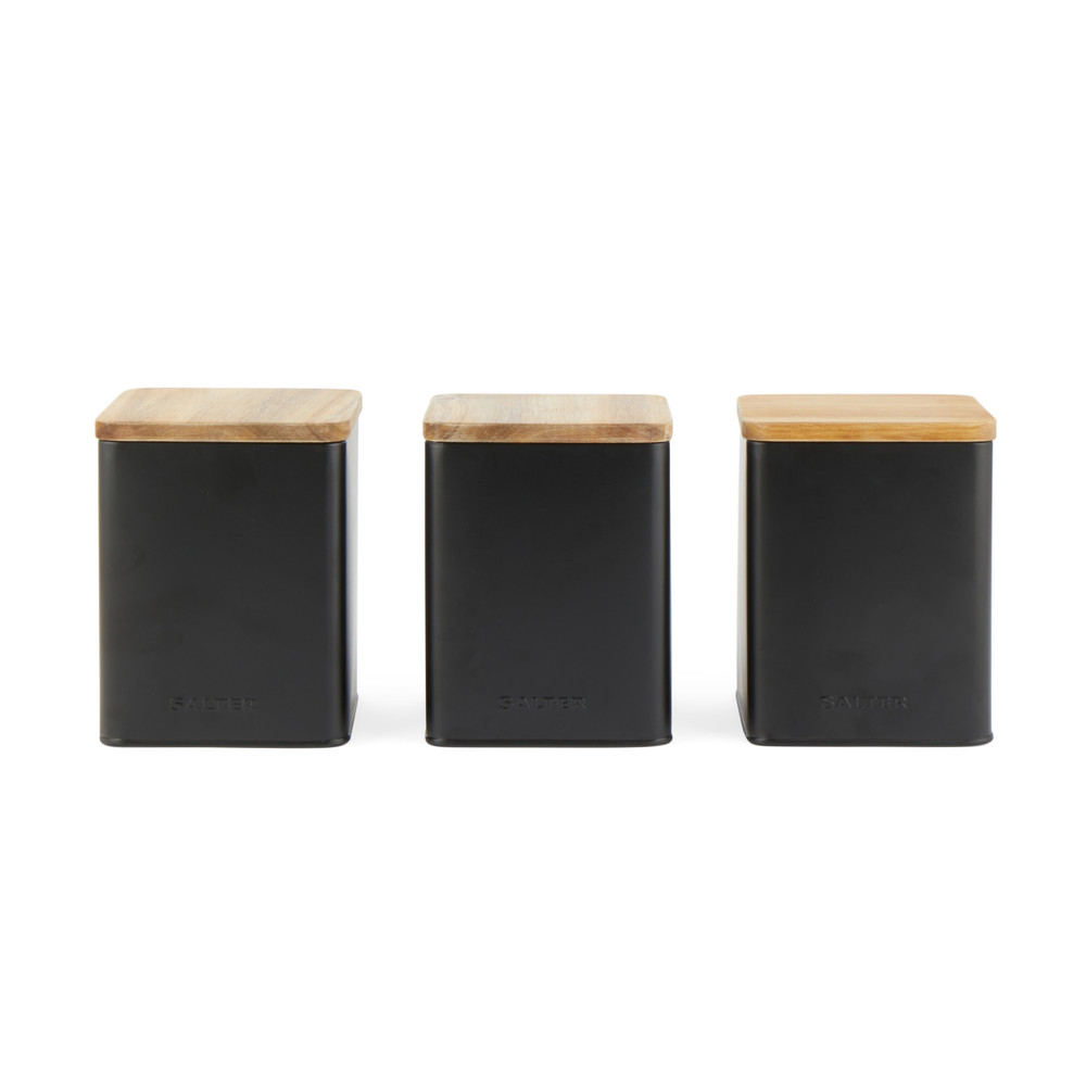 Salter BW12898EU7 Toronto 3-Piece Canister Set Black